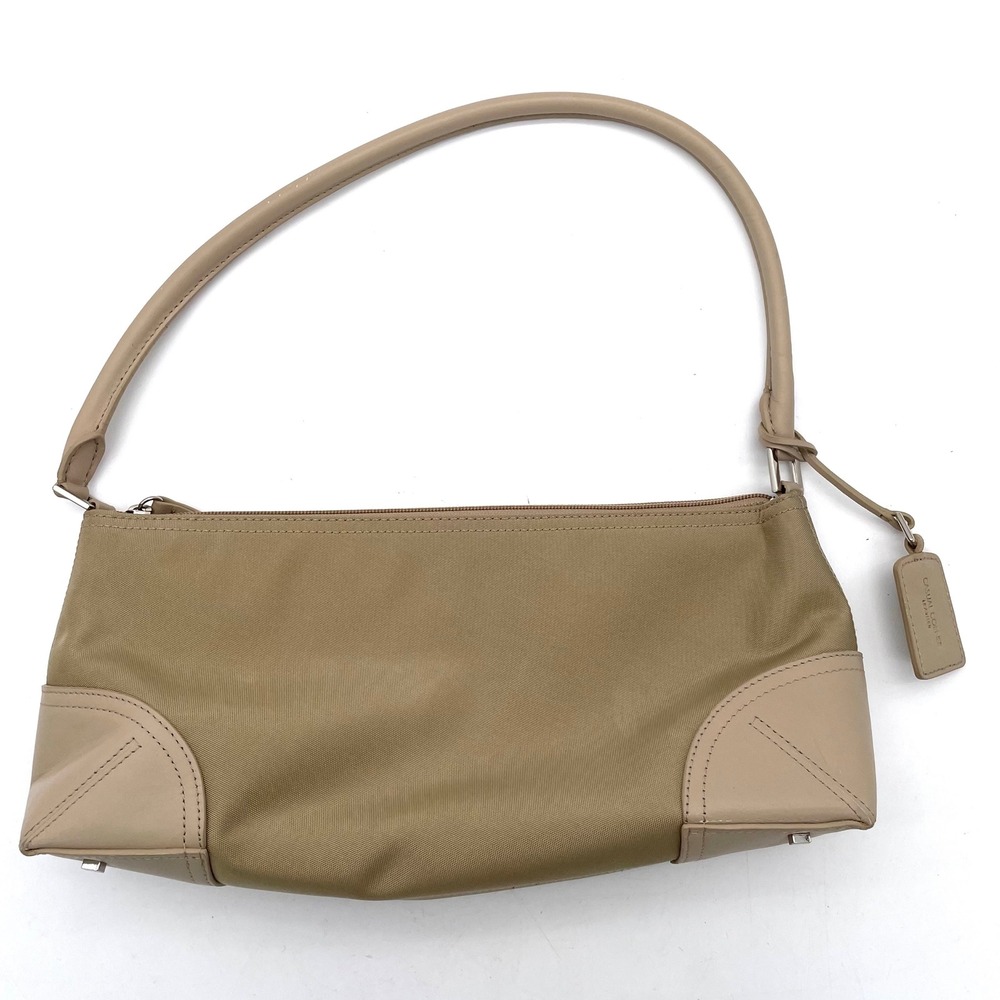 Casual Corner Mini Bag Women OS Tan Good Nylon Leather Y2K Vintage Shoulder Bag